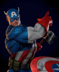 Estatuilla de Capitán América escala 1/6 1/9 figura coleccionable pintada a mano - Imagen 1 de 5