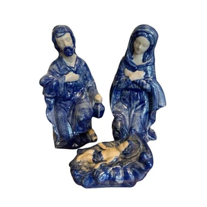 VTG 90s Beaumont Bros Belsnickle Salt Glaze Pottery Mary Joseph baby Jesus - Picture 1 of 7