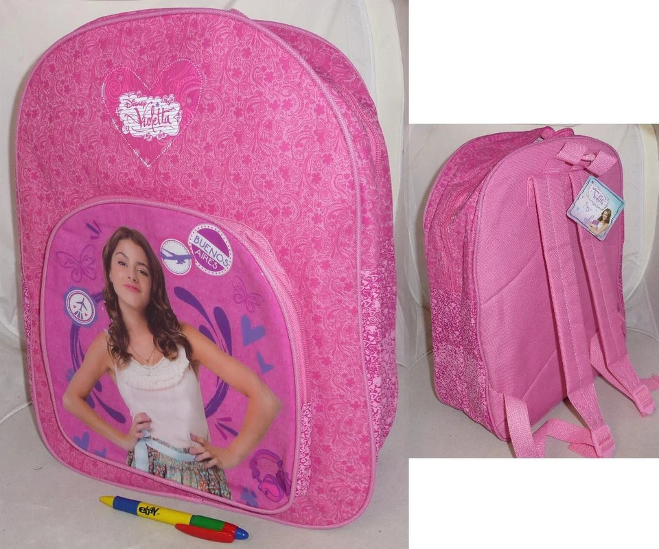 VIOLETTA ZAINO Zainetto GRANDE 40x32cm Originale DISNEY Rosa Fucsia - Immagine 1 di 1