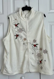 HASTING & SMITH DAMEN WESTE GRÖSSE 2 X WEISSE BEEREN WEIHNACHTEN REISSVERSCHLUSS TASCHENFLEECE - Bild 1 von 5