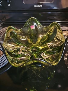 MID CENTURY WIKINGER GLAS EPIC 6 BLÜTENBLÄTTER SOCKEL KOMPOTTSCHALE - Bild 1 von 6