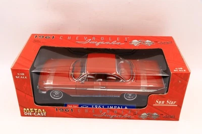 Chevrolet Impala SS 409 1961 Sun Star 2100 rojo/rojo banda nuevo diecast 1:18 Foto 1 de 4