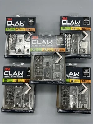 Juego de colgadores de cuadros para paneles de yeso con garra de 5 cajas-3M 15 libras 25 libras 45 libras-40 unidades Foto 1 de 4