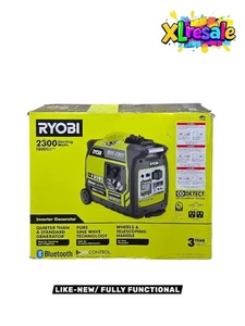 RYOBI 2300W Inverter Generator Gas Bluetooth Recoil Start CO Sensor Quiet NEW - Picture 1 of 18