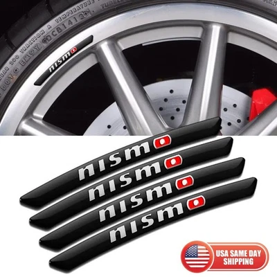 4pcs Nismo Wheels Rim 3D Decal Emblem Silver Sticker Badge Limited Decorate — 第 1/4 张图片