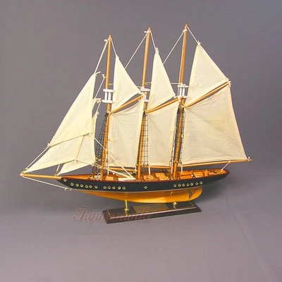 Segelboot Segelschiff Modell Segelyacht Holz Maritim Standmodell Schiff Segel - Bild 1 von 4