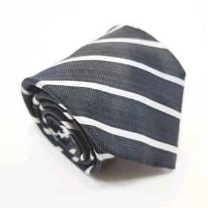 Beau Brummel Krawatte schwarz Streifenmuster Herren Seide Krawatte Jacquard Stoff - Bild 1 von 5