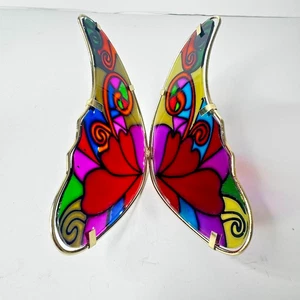 Art Glass Butterfly Stained Glass Figurine Suncatcher Decor - Picture 1 of 10