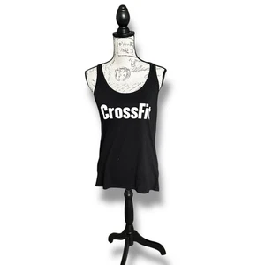 Reebok Women’s CrossFit Read Tank Black White Letters Racerback Size Large - Picture 1 of 5