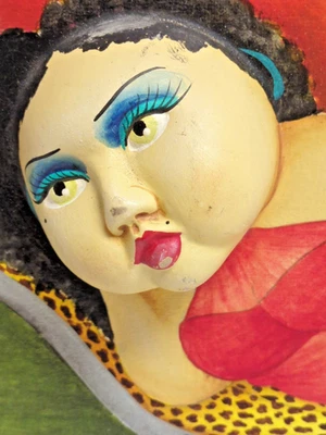 VTG Mexican Painting Relief Curvy Woman in Roybal  / Botero Style Souvenir 3D - Image 1 of 4