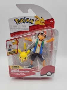 Pokémon Figure Deluxe Action Battle Ready Ash and Pikachu by Jazwares NIB - Picture 1 of 6