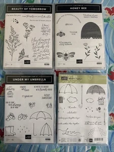 Stampin Up! Lot Of 4 Stamp Sets Bundle Photopolymer / Cling NO DIES Spring Love - Picture 1 of 5