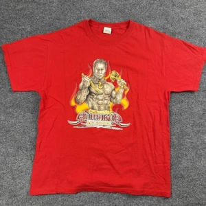 Vintage Aumakua Legends T-Shirt Red Hawaiian Warrior Graphic Tee Size Large - Picture 1 of 6