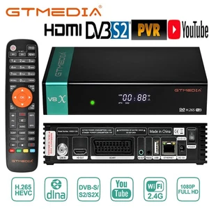 V8X Satellite TV Receiver H.265 HD PVR WIFI FTA DVB-S2/S2X Decoder Box Sat Tuner - Picture 1 of 13