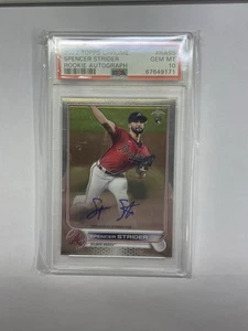 2022 Topps Chrome - Autógrafos de novato Spencer Strider #RA-SS (AU, RC) - Imagen 1 de 2