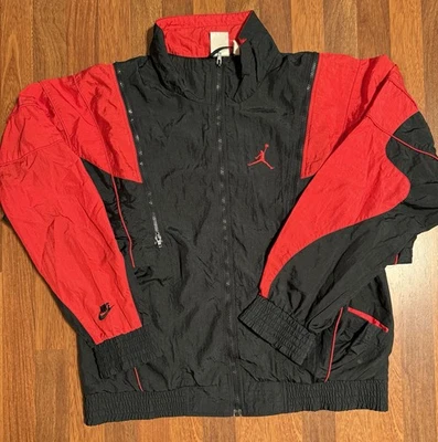 Vintage 1980s Nike Air Jordan  Flight Jacket Vest Black Red Size Large Numbered - Image 1 of 4