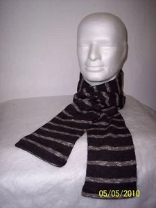 Sciarpa Singola Rigato GRIGIO-TORTORA 100% Co Soft Fiam - Picture 1 of 1