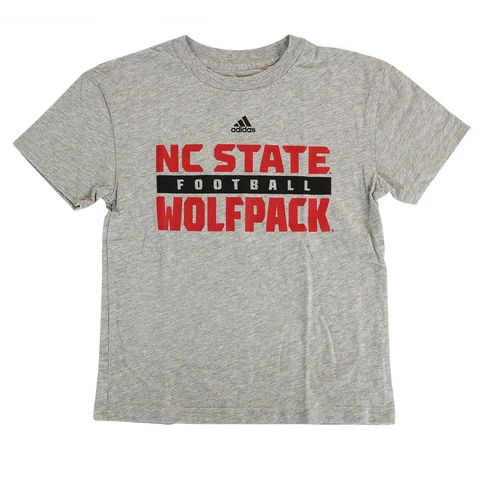 NC State Wolfpack Adidas NCAA Boys Grey "Sideline Practice" T-Shirt Cover