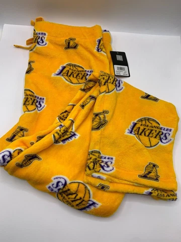 UNK Men's Pajama Pants Los Angeles Lakers NBA Sleepwear Bottoms Gold Purple Smal Cover