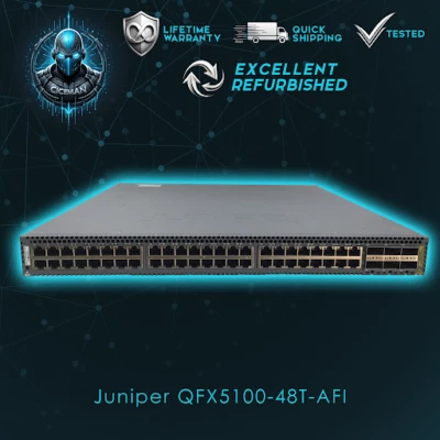 Juniper QFX5100-48T-AFI 48-Port 10GBase-T 6-Port QSFP+ Dual AC/Free & Fast Ship - Image 1 of 2