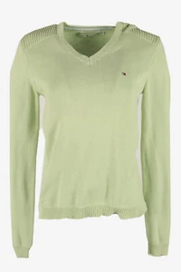 Tommy Hilfiger Plain Pullover Vintage Pulli V-Ausschnitt 90s Lime Gr. M - IL2766 - Bild 1 von 4