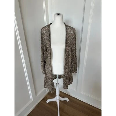 Vestido Granero Mujer Crochet Tejido Abierto Mangas Tres Cuartos Cárdigan Suéter Talla L Foto 1 de 4