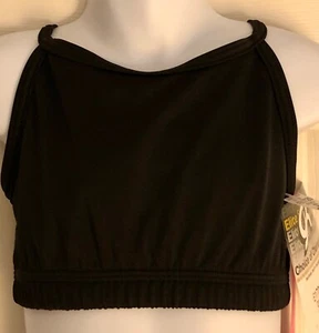 GK ELITE ATHLETIC SPORTS BRA CHILD LARGE BLACK NYLON/SPANDEX TECHMESH CL NWT! - Picture 1 of 6