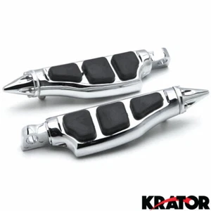 NEW Stiletto Spike Foot Peg Foot Rests Chrome Footpeg Set Harley Davidson V-Rod - Picture 1 of 3