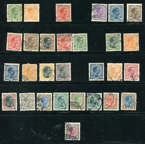 Denmark 97-8, 100, 102-9, 111-16, 118-29 King Christian X Used Stamps 1913-1930 - Picture 1 of 4