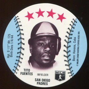 1976 Isaly's/Sweet William Disc - Tito Fuentes San Diego Padres - Picture 1 of 4