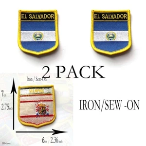 x2er Pack FLAGGE PATCH PATCHES el_salvador BÜGELBILD LAND BESTICKT WELTFLAGGE - Bild 1 von 1