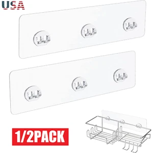 2Pcs Shower Caddy Adhesive Replacement Adhesive Shower Caddy Shelf Adhesive USA - Picture 1 of 15