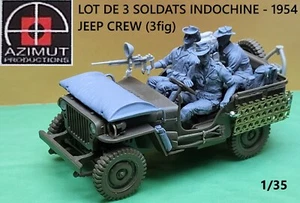 LOT 3 SOLDATS INDOCHINE 1954 - INDO JEEP CREW (3fig) - Ech 1:35 - AZIMUT/PERSO - Photo 1/3