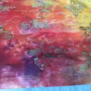 2.5 yds. Batik Reds and yellow, Greens MDG - Picture 1 of 3