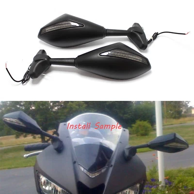 烟雾镜头黑色 LED 转向信号指示器后视镜适用于雅马哈杜卡迪 — 第 1/4 张图片