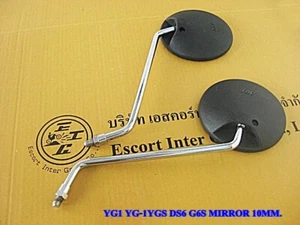 Fit YAMAHA YG1 YG-1 YGS YG-S DS6 DS-6 G6S GS-S BLACK PLASTIC MIRROR 10mm.[as189] - Picture 1 of 6