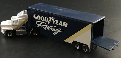 1991 Matchbox Ford Aeromax Goodyear Racing 1:97 Low Bed Trailer w/box As Is VC5 - Image 1 of 4