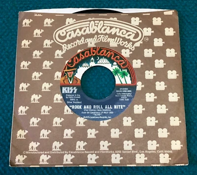 KISS "Rock & Roll All Nite"  VG+ 45 : Casablanca NB 850 @ Classic Rock 1975 - Image 1 of 3