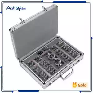 Optometry Equipment 104 Trial Lens Set Metal Rims Aluminium Case + Free Frame - Picture 1 of 11