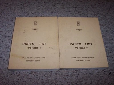 Rolls Royce Silver Shadow Bentley T1 T2 1965-1975 lista de piezas manual de catálogo Foto 1 de 3