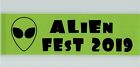 Alien Fest 2019 bumper sticker Little A Le Inn Rachel NV Area 51 UFO Face Storm