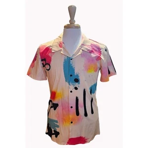 Pacsun Herren Graffiti Print Kurzarm Knopfleiste Neu mit Etikett Größe Small RAR - Bild 1 von 8