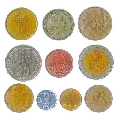 Portugal Coins Escudo Centavos | Collection of 10 | Ships and Cross 1969 - 2001 - Image 1 of 4