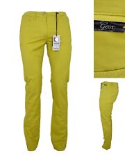 GEOX pantaloni pantalone donna estivi jeans elasticizzati vita bassa 44 gialli