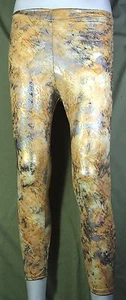 NWT Pumpers Gold Pattern spandex Capri Yoga Pants/Tights  Adult S - Picture 1 of 2