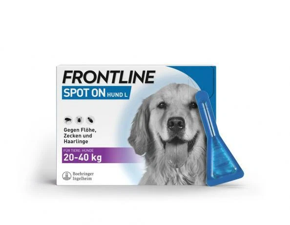 FRONTLINE Spot on H Lösung für Hunde L 20 - 40 kg, 3 Pipetten ,PZN 00662899