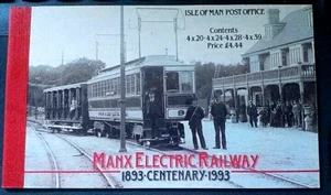 Island of Man Stamps Trains 1993 578C Booklet 100 Years Electric Train - Picture 1 of 6