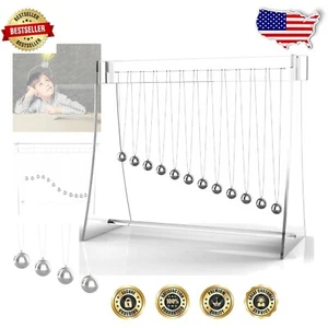 Serpentine Rhythm Newton's Pendulum with 12 Stainless Balls - Learning Made Fun - Picture 1 of 8