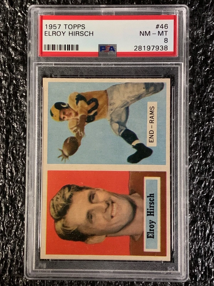 1957 Topps Football #46 Elroy Hirsch PSA 8 - Image 1 of 2