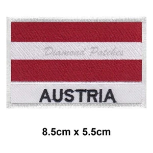 Österreich Landesflagge Stickerei Patch Bügelbild Aufnähen Abzeichen Modeabzeichen Biker - Bild 1 von 2